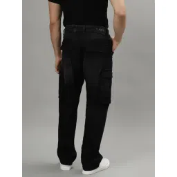 Iconic Black Regular Fit Cargo Jeans image 2