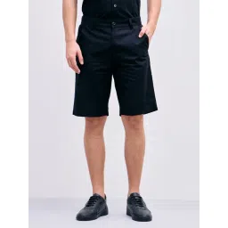 Iconic Black Regular fit Embroidery Shorts-picture-17