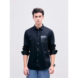 Iconic Black Regular fit Solid Shirt-picture-34