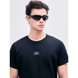 Iconic Black Regular fit Solid T-Shirt image 5