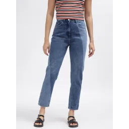 Iconic Blue Cotton Slim Fit Mid Rise Jeans-picture-20