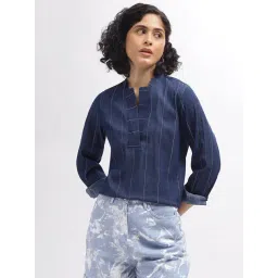 Iconic Blue Cotton Striped Top-picture-15