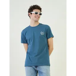 Iconic Blue Pure Cotton Regular Solid T-Shirt-picture-35