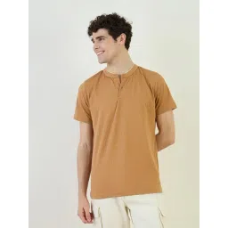 Iconic Brown Polyester Regular Textured T-Shirt-picture-38