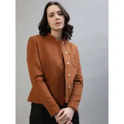 Iconic Brown Textured Pattern Jacket-picture-38