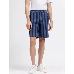 Iconic Dark Blue Regular Fit Shorts-picture-39
