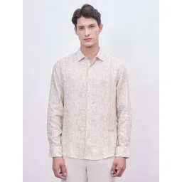 Iconic Fashion Beige Regular Fit Printed Shirt-picture-11