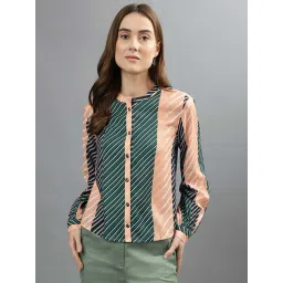 Iconic Green & Peach Printed Shirt-picture-44