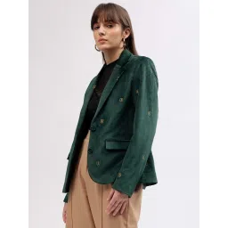 Iconic Green Embroidered Blazer image 3