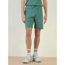 Iconic Green Polyester Regular Colorblock Shorts-picture-23