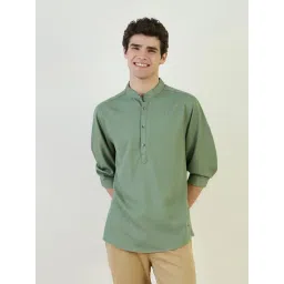Iconic Green Polyester Regular Solid Shirts-picture-43