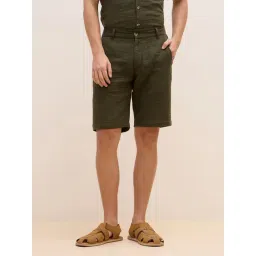 Iconic Green Regular fit Solid Shorts-picture-22