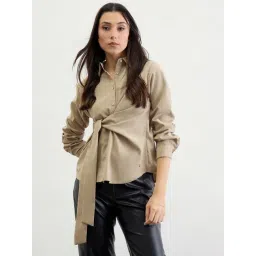 Iconic Khaki Regular Fit Solid Long Sleeves Shirt-picture-25