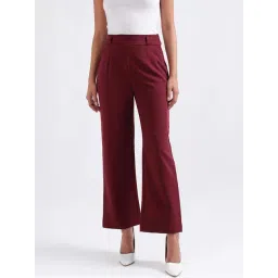 Iconic Maroon Plain Trousers-picture-27