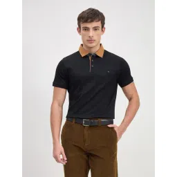 Iconic Men Black Solid Polo Neck Regular Fit Polo T-Shirt-picture-15