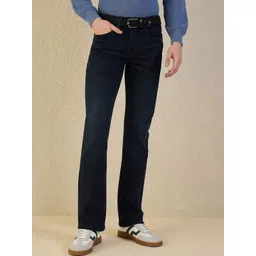 Iconic Men Bootcut Mid-Rise Mildly Distressed Light Fade Stretchable Jeans-picture-34