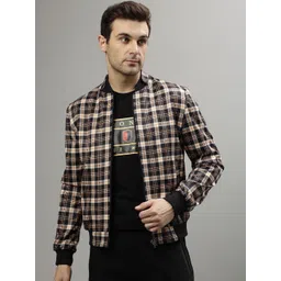 Iconic Men Checked Crop Bomber with Patchwork Jacket-picture-26