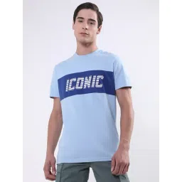 Iconic Men Colourblocked Regular Fit Cotton T-shirt-picture-31