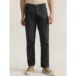 Iconic Men Cotton Mid-Rise Loose Fit Cargos Trousers-picture-35