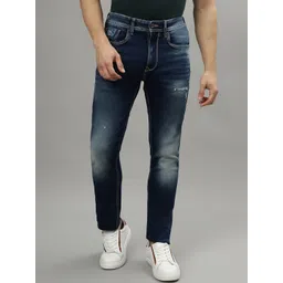 Iconic Men Mid-Rise Bootcut Low Distress Heavy Fade Stretchable Jeans-picture-21