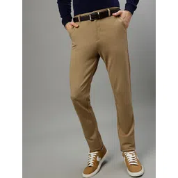 Iconic Men Mid Rise Slim Fit Pure Cotton Chinos Trousers-picture-32