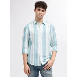 Iconic Men Striped Regular Fit Linen Shirt-picture-39
