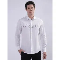 Iconic Men Typography Regular Fit Cotton Shirt-picture-39