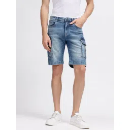 Iconic Men Washed Regular Fit Cotton Shorts-picture-29