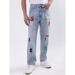 Iconic Men Washed Skater Fit Cotton Jeans-picture-20