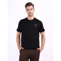 Iconic Mens Black Solid Crew Neck Pure Cotton T-Shirt-picture-39