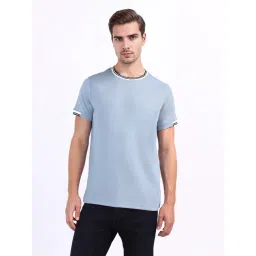 Iconic Mens Blue Solid Crew Neck T-Shirt-picture-37