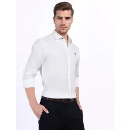 Iconic Mens White Textured Collar Pure Cotton Shirt-picture-37