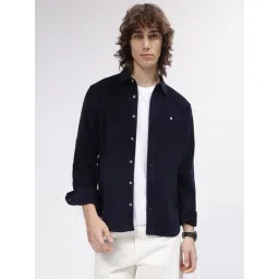 Iconic Navy Blue Regular Fit Shirt-picture-12