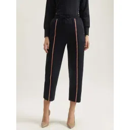 Iconic Navy Cotton Plain Trousers-picture-16