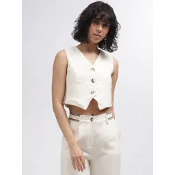 Iconic Off White Regular Fit Waistcoat-picture-16