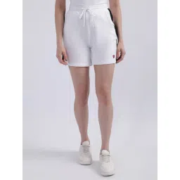 Iconic White Cotton Color-Block Shorts-picture-16