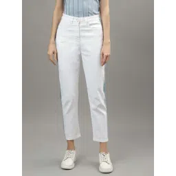 Iconic White Cotton Printed Mid Rise Jeans-picture-38
