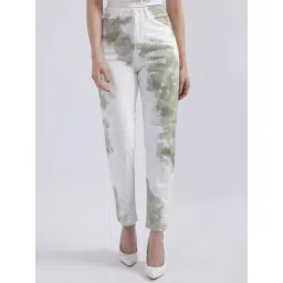 Iconic White Cotton Printed Mid Rise Jeans-picture-26