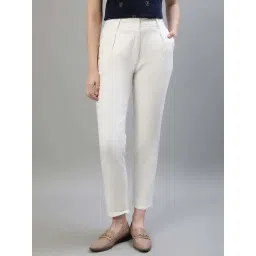 Iconic White Plain Trousers-picture-21