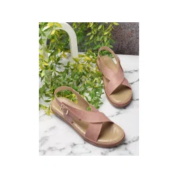 Iconics Women Peach Comfort Flat Sandals-picture-10