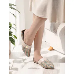 ICONICS Women Textured Mules Flats-picture-35