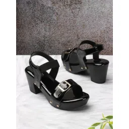 Iconics Women's Black Back Strap Sandals-picture-31