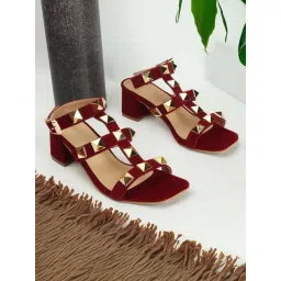Iconics Women's Maroon Ankle Strap Sandals-picture-12