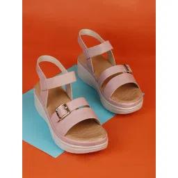 Iconics Women's Peach Ankle Strap Wedges-picture-46