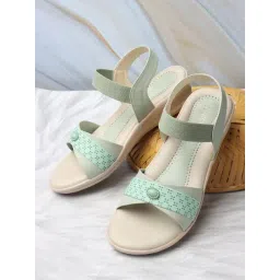 Iconics Women's Pista Green Back Strap Wedges-picture-18