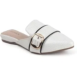 iconics Women's Textured Buckle Pointed-Toe Mules-picture-12