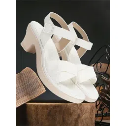 Iconics Women's White Ankle Strap Sandals-picture-40