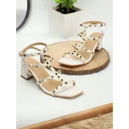 Iconics Women's White Ankle Strap Sandals-picture-42