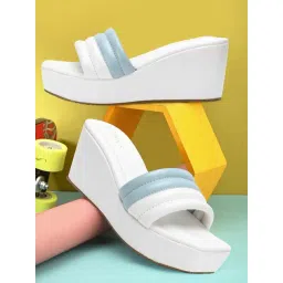 Iconics Women's White Casual Wedges-picture-30