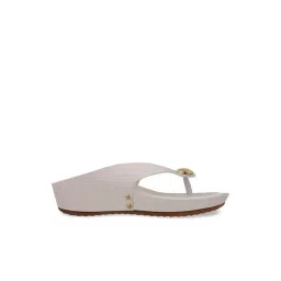 Iconics Women's White Thong Wedges-picture-45